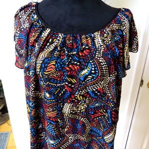 Philosophy by Republic Scoop Neck Flutter Sleeve Blouse Medium NWOT